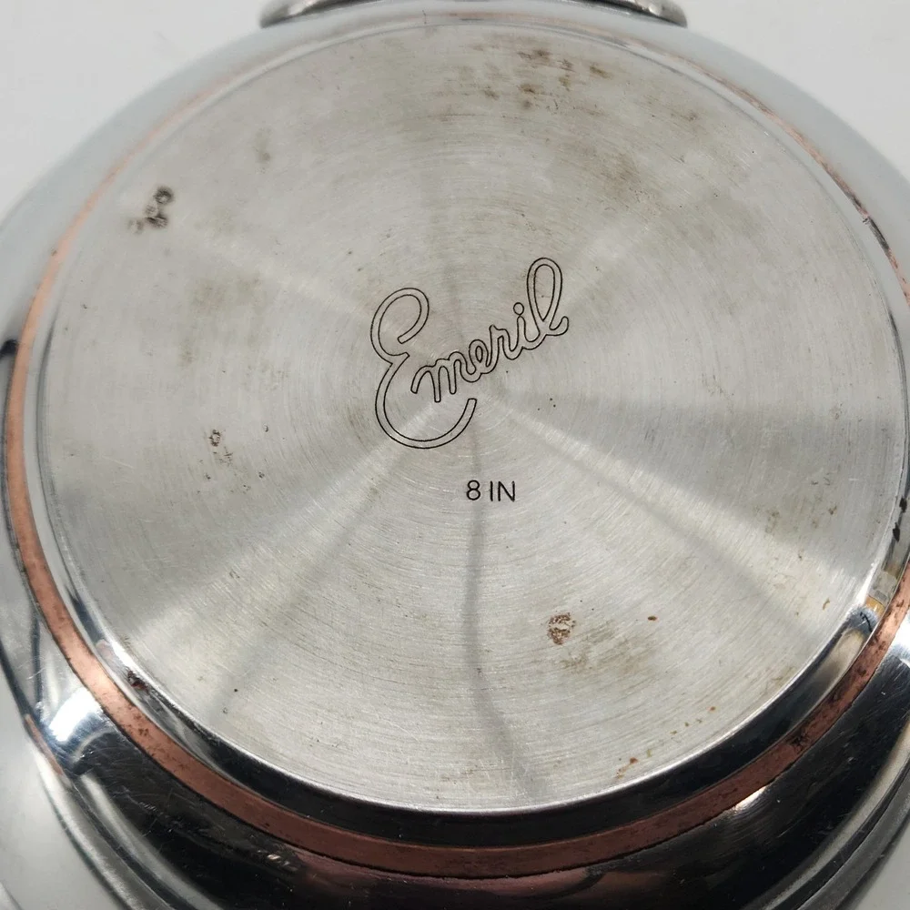 Emeril 8 Inch Stainless Steel Copper Core Base Skillet Fry Pan Silver Cookware